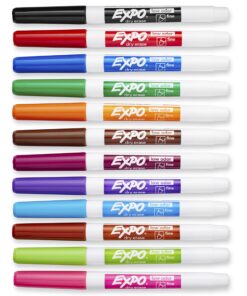 Alternative view of EXPO Low Odor Dry Erase Markers, Fine Tip, Assorted Colors, 12 Count 12 Count Assorted