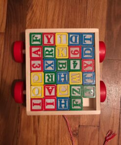 Melissa & Doug Classic ABC Wooden Block Cart Educational Toy With 30 1-Inch Solid ABC Wood Blocks For Toddlers Ages 2+ 30 812wwx TM1L