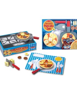 Melissa & Doug Flip and Serve Pancake Set (19 pcs) - Wooden Breakfast Play Food,Brown 14 812yxuKey1L