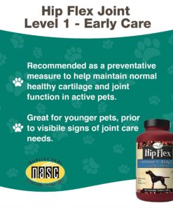 NaturVet Overby Farm Hip Flex Joint Level 1 Early Care Hip & Joint Dog Supplement – for Healthy Cartilage, Joints – Includes Tart Cherries, Glucosamine, MSM, Chondroitin – 60 Ct. Joint Level 1 - Early Care 60 Chewable Tablets 8 812z2o1uZL