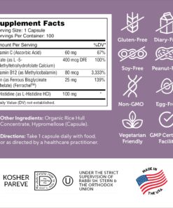 Zahler - Iron Supplement with Vitamin C - Capsule Iron Pills for Women and Men - High Absorption, Easy on Stomach, Kosher Ferrous Iron Supplements with Vitamins C, B12, Folate & More - 100 Count 100 Count (Pack of 1) 25 8130CGspa4L