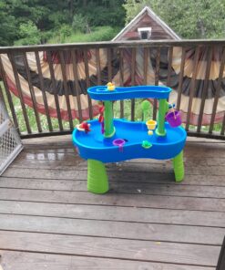 Step2 Rain Showers Splash Pond Toddler Water Table, Outdoor Kids Water Sensory Table, Ages 1.5+ Years Old, 13 Piece Water Toy Accessories, Blue & Green Without Umbrella PlaySet 36 8131wm0Kg9L 1