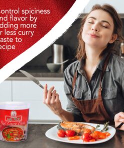 Mae Ploy Red Curry Paste, Authentic Thai Red Curry Paste For Thai Curries And Other Dishes, Aromatic Blend Of Herbs, Spices And Shrimp Paste, No MSG, Preservatives Or Artificial Coloring (14oz Tub) 14 Ounce (Pack of 1) 23 8132YsAhFL