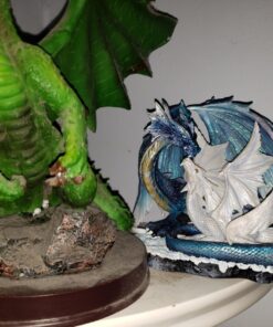 StealStreet SS-G-71533 Light Blue Dragon Mom with White Baby Statue Figurine, 7" 38 8132mwxq VL