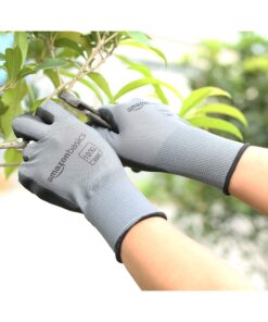 AmazonBasics Polyurethane Coated Work Gloves, Polyester Liner Fiber, Touch Screen, Grey, Size 10, XL, 12-Pair 10/XL 13 8132oslwjL