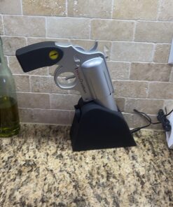 WineOvation Electric Gun Wine Opener (Silver) - Open your Wine Bottle fast and without hassle - Best Electronic Automatic Corkscrew for Gun Enthusiasts and Wine Lovers - Rechargeable Battery Operated a_Wine Gun Silver 39 81331ju UYL