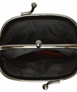 100% Leather Change Purse with Clasp Black #KO3W regular 4 8133N5s2mLL