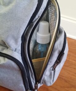 Mancro Diaper Bag Backpack, Large Multifunction Waterproof Travel Baby Changing Bag for Dad Mom with 4 Insulated Pockets and Stroller Straps, Maternity Baby Bag for Boys Girls, Grey Austere Grey 69 8134Jy6MCqL