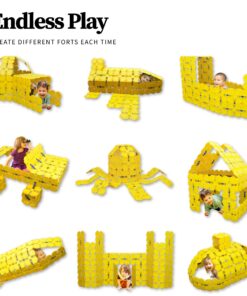 Fort Boards: Fort Building Kit | Jumbo Blocks - Kids Building Toys | 90 Piece Set: Yellow 13 8134YJavsAL