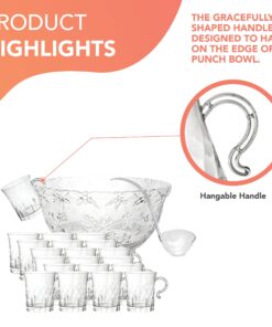 Party Essentials 10 Count Hard Plastic Swirled Coffee/Punch Bowl Cups, 8 oz, Clear 10 Count (Pack of 1) 9 8136C6X06uL