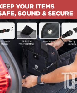 TRUNKCRATEPRO Trunk Organizer for Car, SUV, Truck | Premium Adjustable Multi Compartments Collapsible Car Trunk Organizer with Securing Straps & Non-Slip Bottom (Large Size, Black) Large 30 8136VYev72L