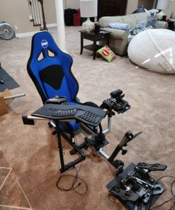 OpenWheeler GEN3 Racing Wheel Stand Cockpit Blue on Black | Fits All Logitech G923 | G29 | G920 | Thrustmaster | Fanatec Wheels | Compatible with Xbox One, PS4, PC Platforms 49 8137HSyVimL