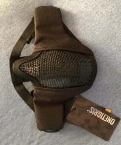 OneTigris 6" Foldable Half Face Mesh Mask Military Style Comfortable Adjustable Tactical Lower Face Protective Mask Black 28 81382Rk84 L