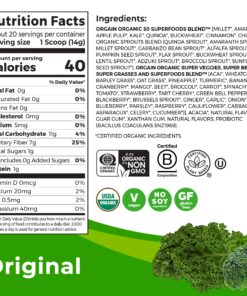 Alternative view of Orgain Organic Greens Powder + 50 Superfoods, Original - 1 Billion Probiotics for Gut Health, Antioxidants, Vegan, Plant Based, Gluten Free, Non GMO, Dairy Free Juice & Smoothie Mix - 0.62lb 20 Servings (Pack of 1)