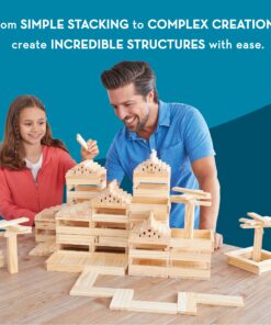 KEVA Structures 200 Wood Building Planks Set - Building Toy Includes 200 Wooden Blocks and Idea Book - Ages 5 and Up 23 813B5ovtuZL