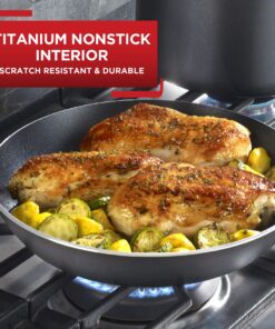 Alternative view of T-fal Experience Nonstick Fry Pan 8 Inch Induction Oven Safe 400F Cookware, Pots and Pans, Dishwasher Safe Black 8-Inch