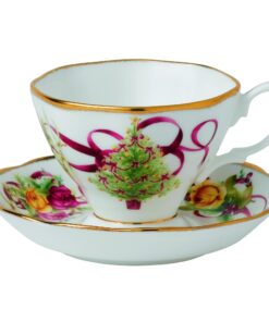 Old Country Roses Christmas Tree Teacup and Saucer Set TEACUP & SAUCER SET