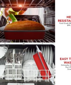 Boxiki Kitchen 9 x 5 Inch Non-Stick Silicone Bread Loaf Pan - Red, BPA Free, Dishwasher Safe Silicone Loaf Pan 22 813C7JB14AL