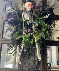 PREXTEX 30” Halloween Skeleton for Halloween Décor & Day of The Dead Décor - 2.5 ft Full Size Halloween Plastic Skeleton with Movable Joints for Best Halloween Skeletons Decoration - Indoor & Outdoor 30 inches 19 813CGaxd9nL