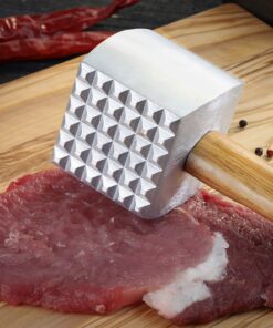 New Star Foodservice 36398 Wood Handle Aluminum Meat Tenderizer/Mallet/Hammer, 13-Inch Overall 15 813CKM52heL