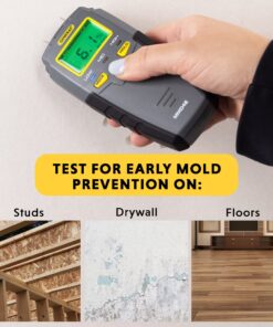 General Tools MMD4E Digital Moisture Meter, Water Leak Detector, Moisture Tester, Pin Type, Backlit LCD Display With Audible and Visual High-Medium-Low Moisture Content Alerts, Grays 23 813D42EyRL