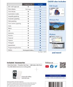 CASIO PRIZM FX-CG50 Color Graphing Calculator,Black & White,7.21"Wx10.32"Lx2.05"H 25 813EKzrfJ6L 4
