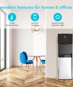 Alternative view of Avalon Bottom Loading Water Cooler Water Dispenser with BioGuard- 3 Temperature Settings - Hot, Cold & Room Water, Durable Stainless Steel Construction, Anti-Microbial Coating- UL Listed Bottled