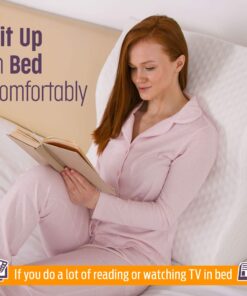 Aeris Wedge Pillow for Sleeping -Post Surgery Pillow -Unique Curved Design -Memory Foam- Incline Pillow for Elevation,Pregnancy,Reading Snoring,Back & Knee Support,Breathing –,Washable Cover 25"x25"x8.5" 22 813EpNMmUBL