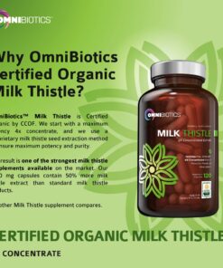 Organic Milk Thistle Capsules, 1500mg 4X Concentrated Extract with Silymarin is The Strongest Milk Thistle Supplement Available. Great for Liver Cleanse! 120 Vegetarian Capsules 23 813F39VZlPL