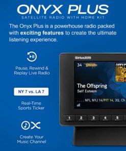 SiriusXM SXPL1H1 Onyx Plus Satellite Radio with Home Kit – Hear SiriusXM on Your Home Stereo or Powered Speakers 14 813GF X9AL