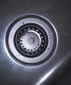 Plumb Pak K5414BLK Keeney Stainless Steel Kitchen Sink Strainer with Fixed Post Basket, Fits Standard 3-1/2-Inch Openings, 3-1/2 In. to 4 In, Black 40 813GHNpcp9L