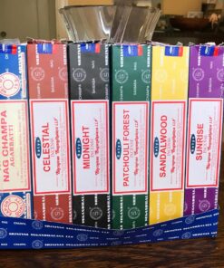 Nag Champa Sunrise Sandalwood Midnight Patchouli Celestial Fortune Blessings Romance Super Hit Jasmine Blossom Rain forest by Satya Gift Set 41 813GbBitegL