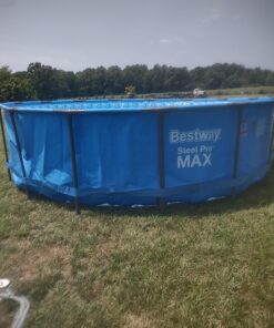 Bestway 12752E Steel Pro Above Ground Backyard Frame Pool for Kids & Adults, 15' x 48", Blue 15' x 48" 35 813HDNjdrML