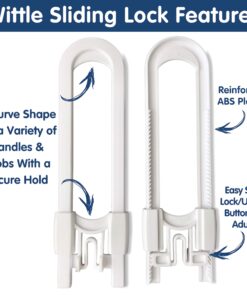 6-Pack Sliding Cabinet Locks - Reusable U-Shaped Child Cabinet Locks for Baby Proofing Cabinets, Drawers, Cupboards & More - No Tools, No Drilling, Easy to Use Child Proof Cabinet Latches by Wittle 26 813HLUj mFL 3
