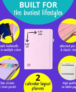 Papercode 2024 Daily Planner - Leather Weekly Planner W/Thick No-Bleed Pages - Monthly & Weekly Layouts - Use for Productivity, Schedule, or Agenda Blue 52 813HLXb4lpL 1