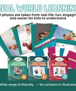 Prepositions, Emotions & Action Verbs Flash Cards Set - 149 Educational Photo Cards with Learning Games - for Toddlers, Adults, Preschool Prep, Speech Therapy Materials and ESL Teaching Materials 15 813J3tnaHL