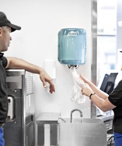 Tork 130251A Paper Wiper, Centerfeed, 2-Ply, 9.00" Width x 419' Length, White (Case of 4 Rolls, 325 per Roll, 1,300 Wipers per Case) For use with Tork 659020 or 653028 Tork M2 - Centerfeed Hand Towel 14 813Kwt117iS