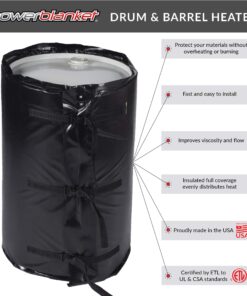 Powerblanket BH55RR-100 55-Gallon Insulated Drum Heating Blanket w/Fixed Thermostat 100 °F 19 813LCbvMN5L