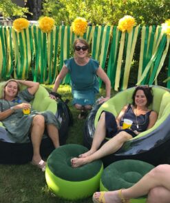 INTEX 68581EP Inflatable Empire Chair: Durable Outdoor Use – 2-PLY Laminate – Velvety Surface – Flocked Construction – Green 31 813M493SyBL