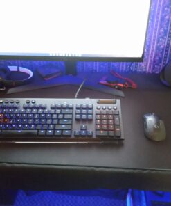 Logitech G840 XL Cloth Gaming Mouse Pad, Thin Pad, Stable Rubber Base, Performance-tuned Moderate surface friction, Durable tube for transport - Black 25 813O3IFe8L