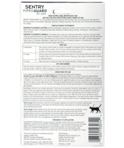 SENTRY Fiproguard for Cats, Flea and Tick Prevention for Cats (1.5 Pounds and Over), Includes 6 Month Supply of Topical Flea Treatments 29 813ORLMM4YL