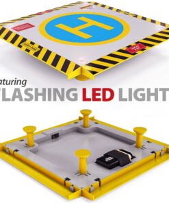 Alternative view of Eagle Pro Remote Control Helicopter Landing Pad - Complete Edition - Flashing LED Lights Installed - Suitable for RC Helicopters, Quadcopters, Drones, Syma Helicopters