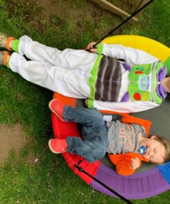 Sorbus 40" Saucer Swing for Kids - 220lbs Outdoor Swing Fun- Tree Glider Therapy Swing for Kids- Adjustable Ropes & Durable Swing Seat- Trampoline Net Swing for Swing Set,Backyard,Indoor/Outdoor,Gift 40 Inch 36 813RAunC XL