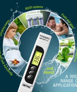 Professional TDS ppm Conductivity Meter - Quick and Easy EC TDS and Temperature Test Pen | 0-9999 ppm with ± 2% Accuracy | Perfect 3-in-1 Tester For Ro Water Aquarium Hydroponics Coffee Pool etc. White 27 813RfEsHotL