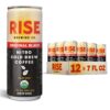 RISE Brewing Co. Original Black Nitro Cold Brew Coffee, Sugar, Vegan, Organic & Non-GMO, Low Acidity, 7 fl. oz. Cans (12 Pack) 7 Fl Oz (Pack of 12) 32 813RjRG0gvL