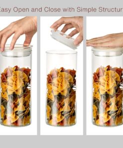 ZENS Glass Canisters Jar with Lid, Airtight Sealed 15 Fluid Ounce Spice Jars Sets of 2, Clear Small Kitchen Storage Containers for Herbs,Tea 4.76 x 3.15 IN 03-15oz*2 28 813Rp fP3uS