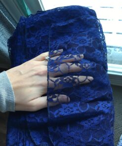 MDS Pack of 10 Wedding 12 x 108 inches Lace Table Runner for Wedding, Decorations for Birthday Parties, Banquets, Graduations, Engagements, and Runners fit Rectangle, Round Table- Navy Blue 22 813V5hxKIuL