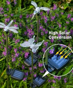 Solar Garden Lights - 3 Pack Solar Stake Light, Color Changing Solar Powered Decorative Landscape Lighting Hummingbird Butterfly Dragonfly for Outdoor Path, Yard, Lawn, Lawn, Halloween, Christmas 26 813W5RR8IL