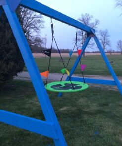 Royal Oak Saucer Tree Swing,Giant 40 Inches with Carabiners and Flags, 700 lb Weight Capacity, Steel Frame, Waterproof, Easy to Install with Step by Step Instructions, Non-Stop Fun! (Green) Green 28 813X9bUzZnL