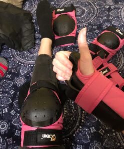 JBM Adult & Kids Knee Pads Elbow Pads Wrist Guards 3 in 1 Protective Gear Set for Skateboarding, Skating, Inline Skating, Roller Skating, Scooter, Biking and Multi-Sports Large (12+ years) Pink 30 813YJeODbaL 1